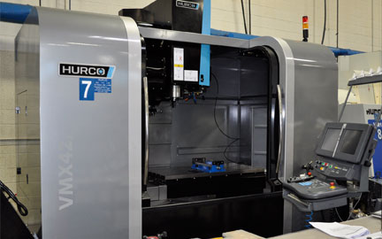 Here is a photo of our Hurco 4 Axis VMX42i Milling Machine